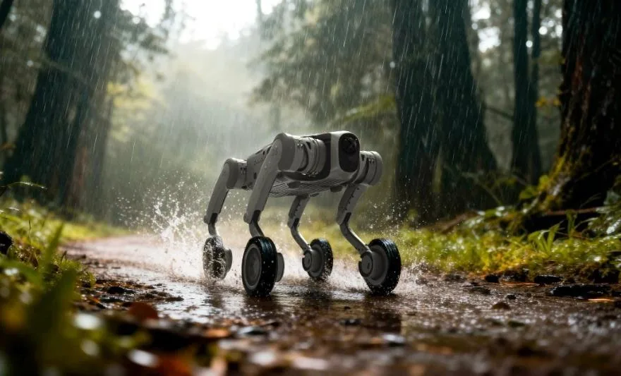 Avanzando por un camino mojado