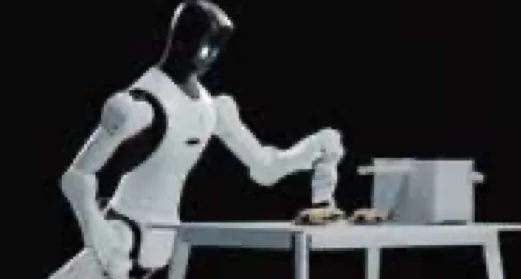 Robot humanoide manipulando objetos en una práctica docente